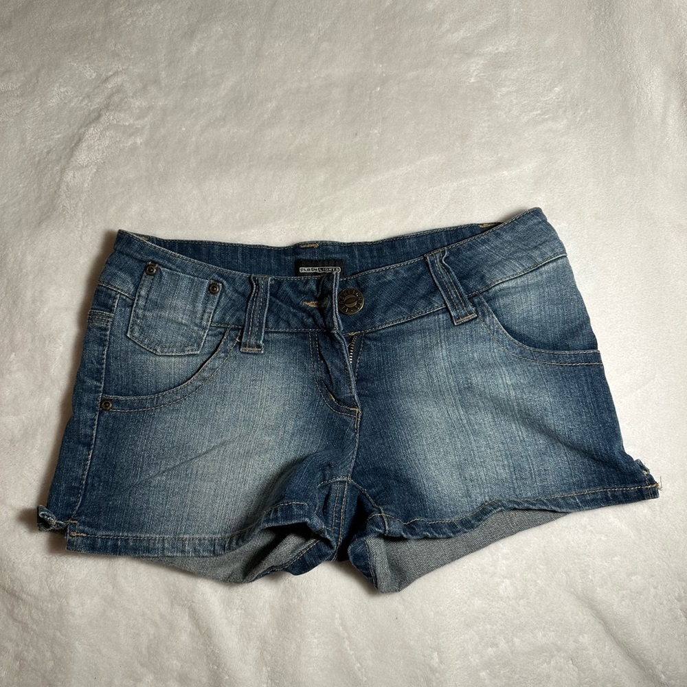 Blue denim shorts